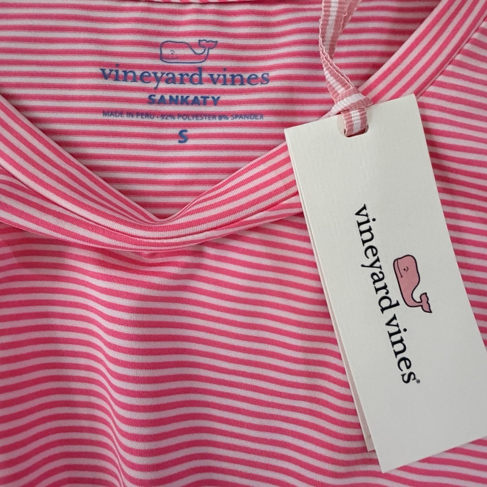 Vineyard Vines Dress Womens S PInk Striped Sankaty Twist Coastal Nautical UPF - Picture 5 of 8